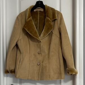 Vintage Penny Lane style Faux Fur Lined Women's Coat L